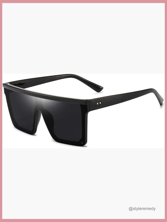 Oversized Square Sunglasses with Flat Top Design and UV400 Protection main image 6